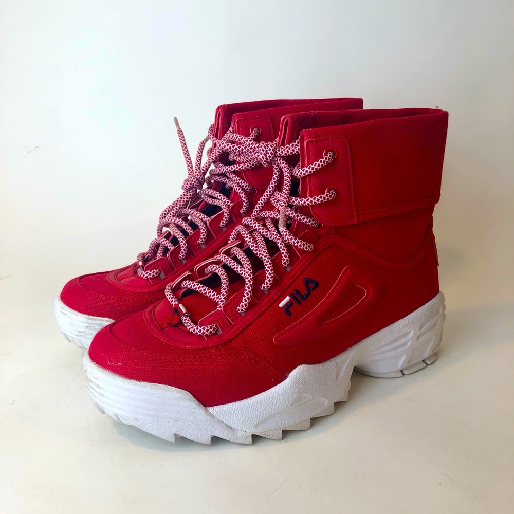 Red Fila Platform Boot / Sneaker